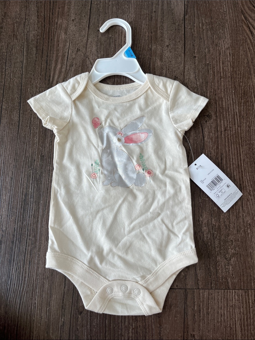 George Cream Bunny Graphic One-Piece Bodysuit for Baby